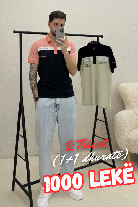 PAKETE 2 T-SHIRT ME JAKE POLO 1+1 DHURATE PER MESHKUJ - KLAUDIO FASHION