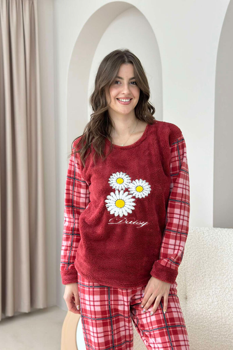 3 FLOWERS WOMAN PYJAMAS BUYRDGUNDY/VISHNJE - 4