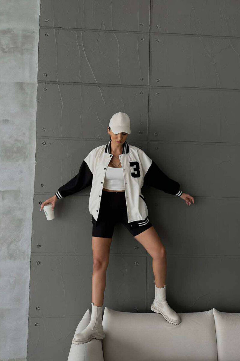 3 NUMBER LEATHER WOMAN JACKET WHITE-E BARDHE - 1