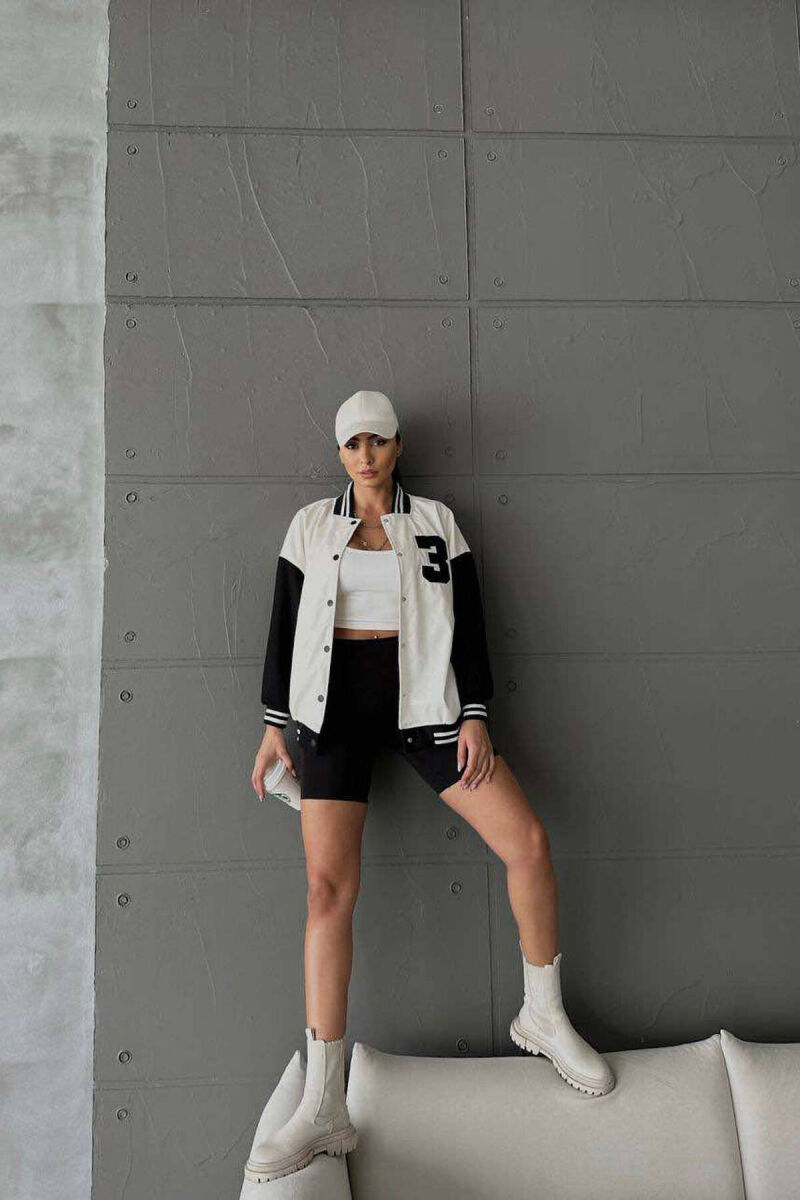 3 NUMBER LEATHER WOMAN JACKET WHITE-E BARDHE - 2