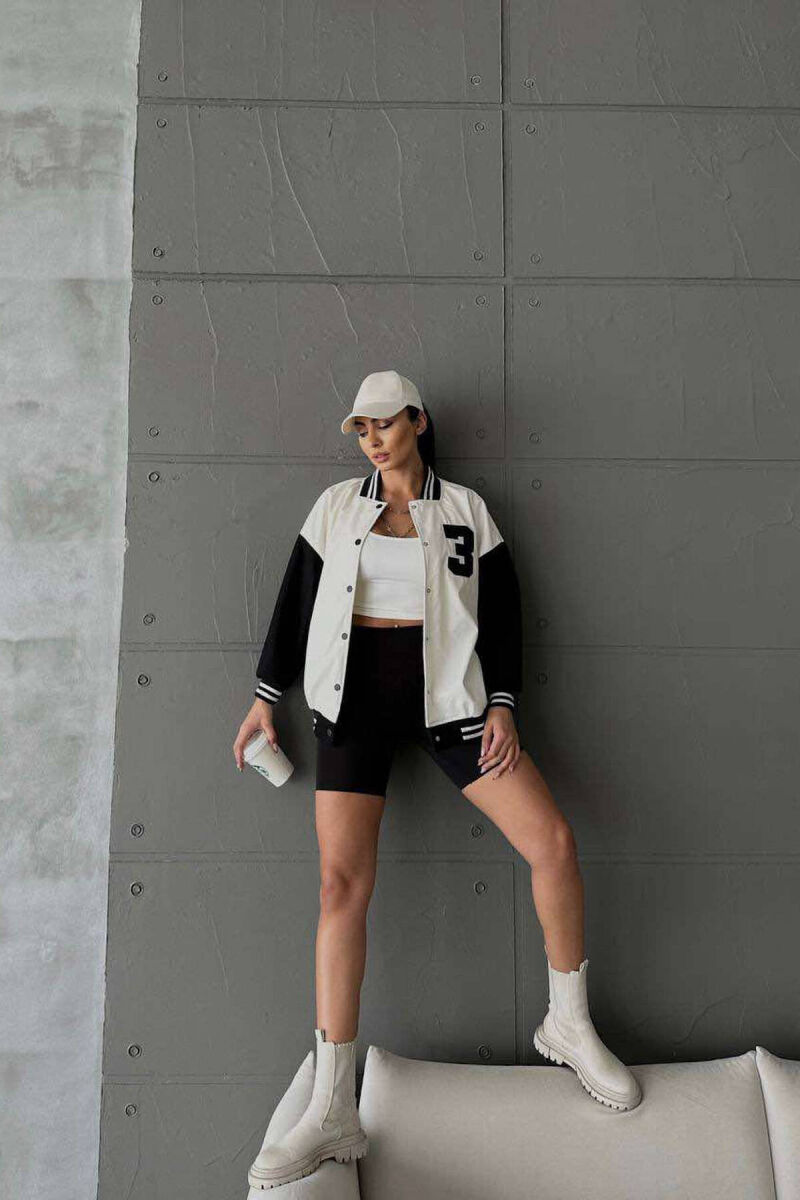 3 NUMBER LEATHER WOMAN JACKET WHITE-E BARDHE - 3