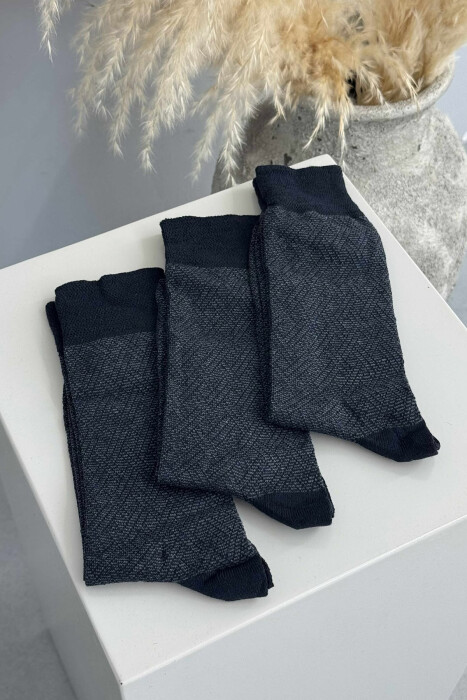3 PAIR SIMPLE MEN SOCKS BLUE/BLU 