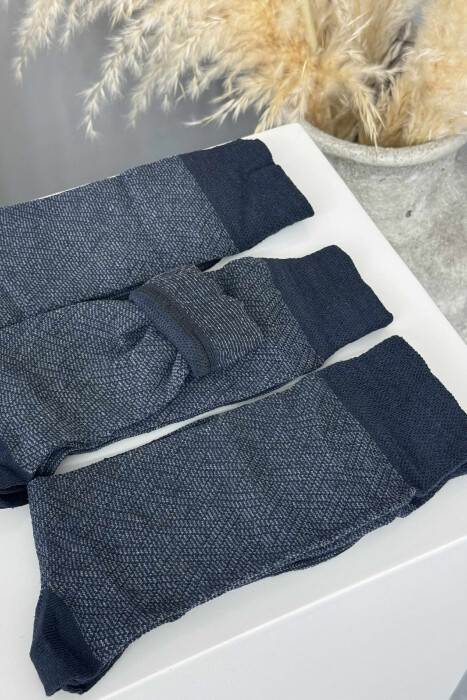 3 PAIR SIMPLE MEN SOCKS BLUE/BLU - 2