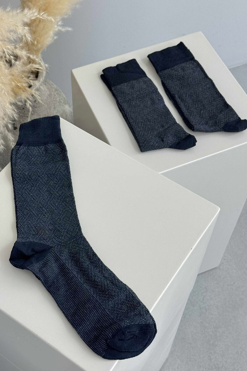 3 PAIR SIMPLE MEN SOCKS BLUE/BLU - 4