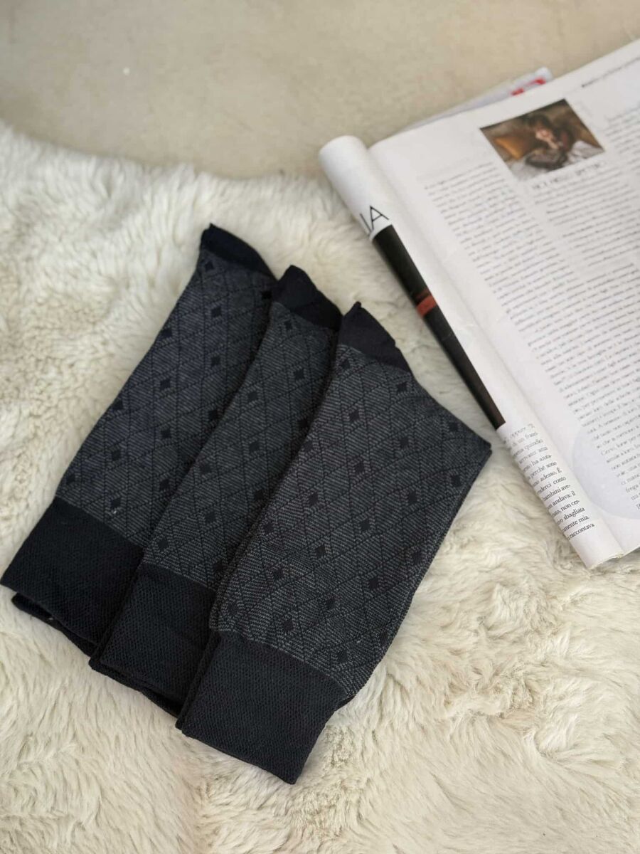 3 PAIR SIMPLE MEN SOCKS DARK BLUE/BEE - 5