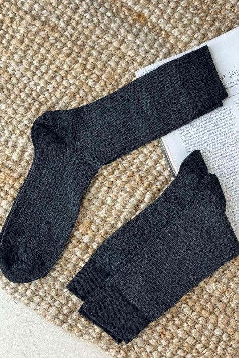 3 PAIR SIMPLE MEN SOCKS DARK GREY/GEE 