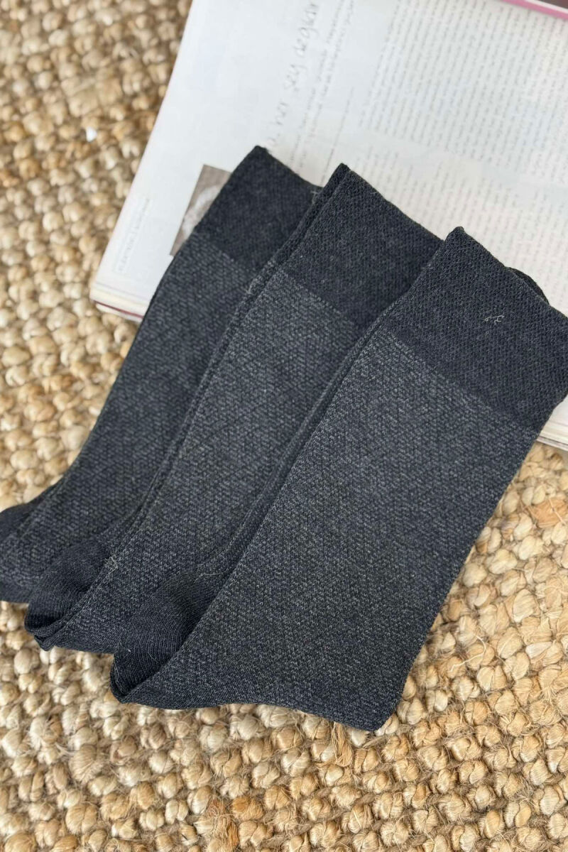 3 PAIR SIMPLE MEN SOCKS DARK GREY/GEE - 2