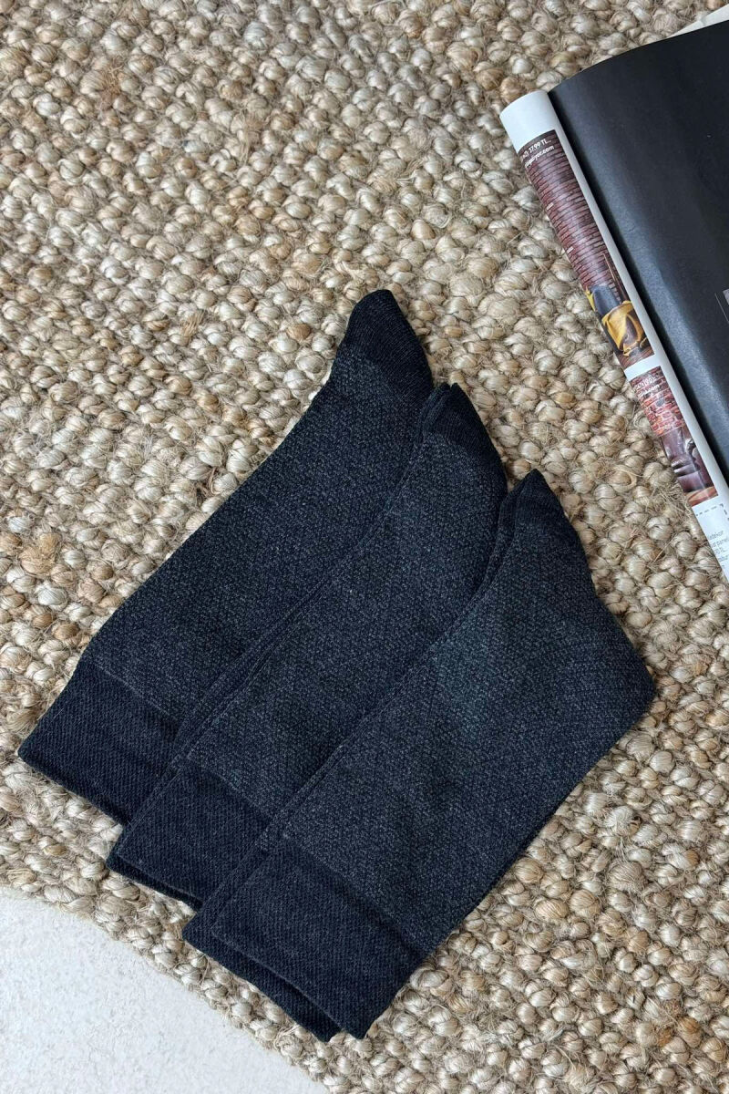 3 PAIR SIMPLE MEN SOCKS DARK GREY/GEE - 3