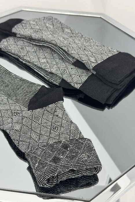 3 PAIR SIMPLE MEN SOCKS LIGHT GREY/GZ - 3