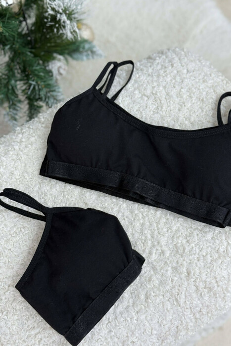 3 PIECE STRECHY BAND PADDED WOMEN BRA BLACK/ E ZEZE - 3