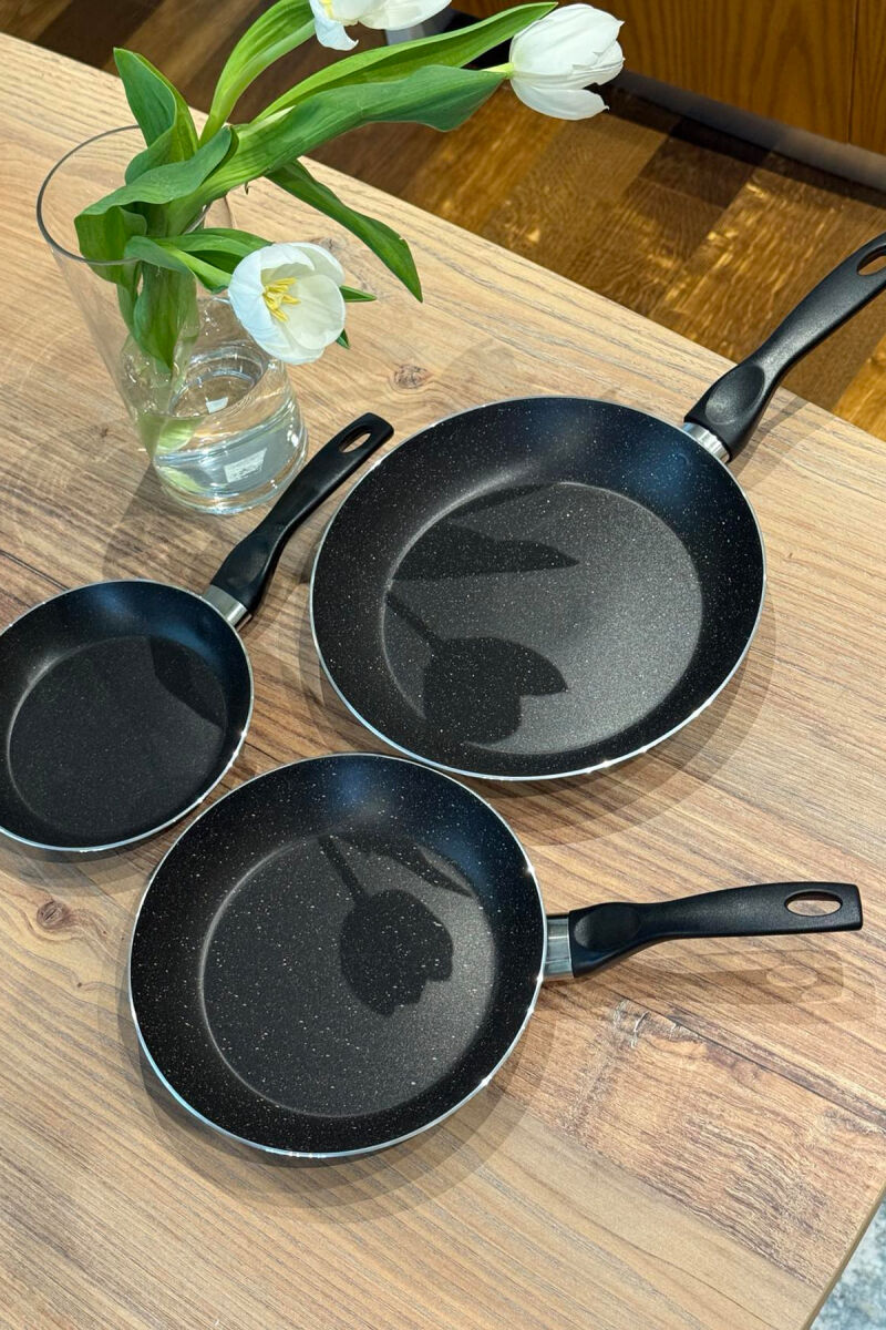 3 PIECES FRYING PAN SET 18-22-26 CM BLACK/ E ZEZE - 3