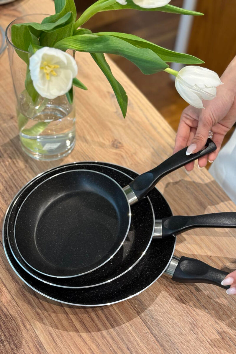 3 PIECES FRYING PAN SET 18-22-26 CM BLACK/ E ZEZE - 4