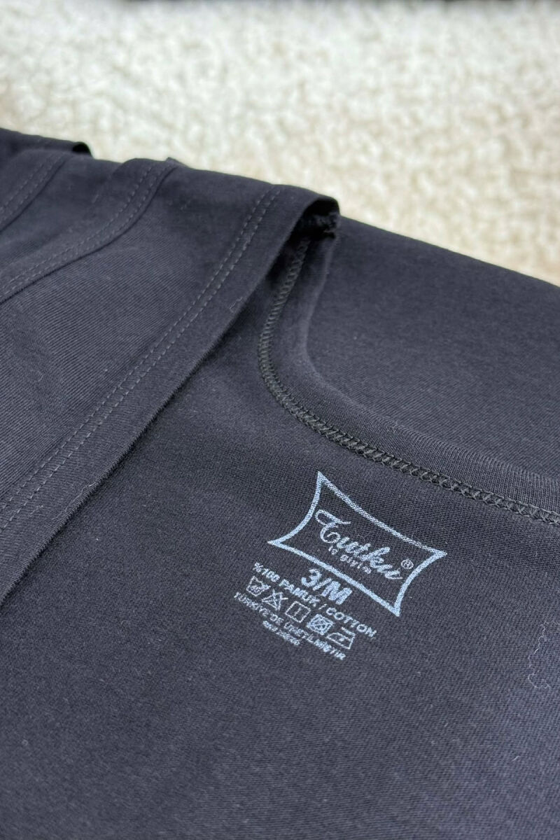 3 PIECES ONE COLOR MEN SINGET BLACK/ E ZEZE - 4