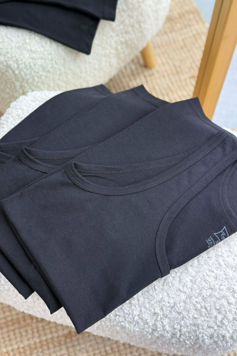 3 PIECES ONE COLOR MEN SINGET BLACK/ E ZEZE - 3