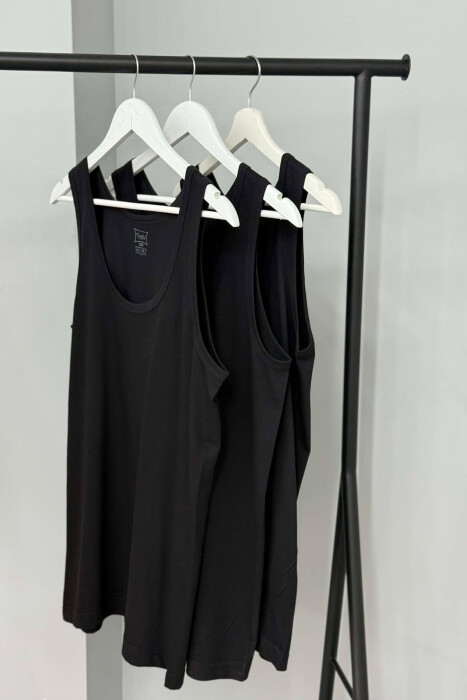 3 PIECES ONE COLOR MEN SINGET BLACK/ E ZEZE - 5