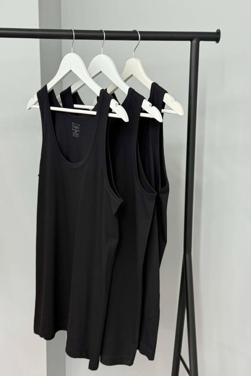 3 PIECES ONE COLOR MEN SINGET BLACK/ E ZEZE - 5