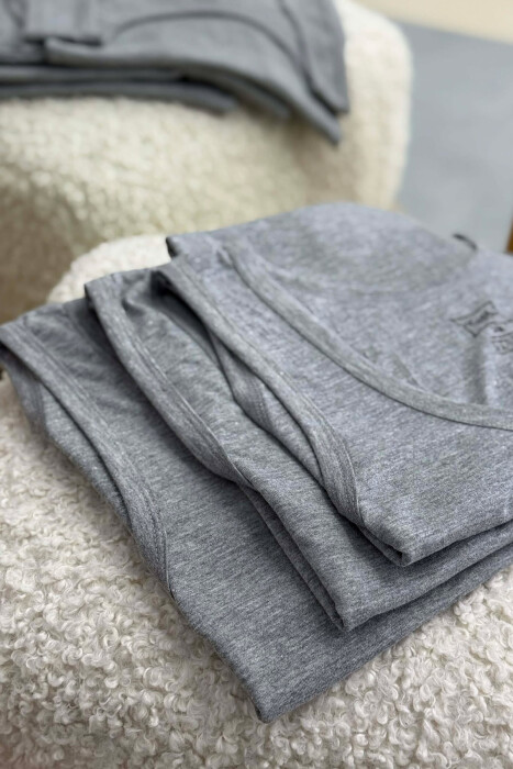 3 PIECES ONE COLOR MEN SINGET GREY/GRI - KLAUDIO FASHION