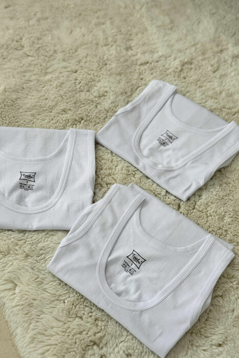 3 PIECES ONE COLOR MEN SINGET WHITE-E BARDHE - 2