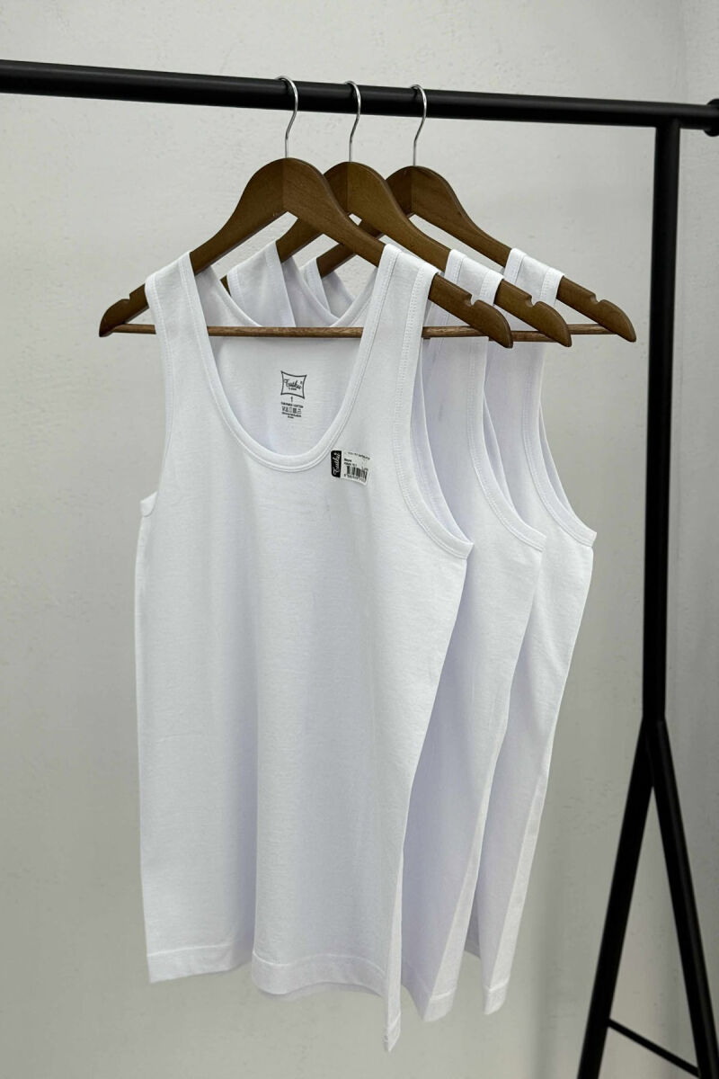 3 PIECES ONE COLOR MEN SINGET WHITE-E BARDHE - 4