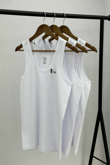 3 PIECES ONE COLOR MEN SINGET WHITE-E BARDHE - 2