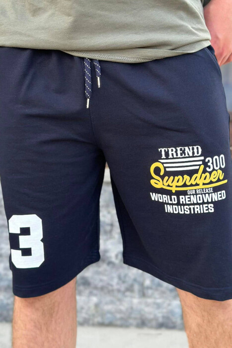 33 FRONT DESIGN MEN SHORTS BLUE-YELLOW/BLVE - 2
