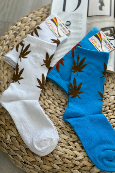 4 PAIR DIFFERENT COLORS WOMAN CREW SOCKS MULTIPLE/SHNGJ - 3