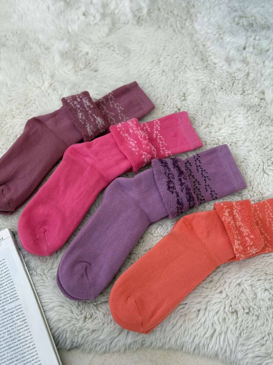 4 PAIR MULTICOLORS WARM WOMEN ANKLE SOCKS MULTIPLE/SHNGJ - 1