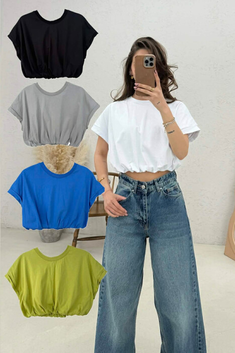 5 PIECE ONE COLOR SIMPLE WOMEN CROP TOP MULTIPLE/SHNGJ - 4