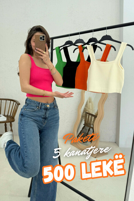 5 PIECE ONE COLOR WOMAN TANK TOPS MULTIPLE/SHNGJ - 1