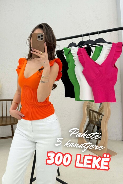 5 PIECE TASSEL WOMEN TANK TOPS MULTIPLE/SHNGJ - KLAUDIO FASHION