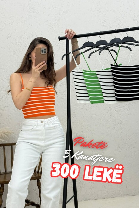5 PIECES LINES DESIGN WOMEN TANK TOP MULTIPLE/SHNGJ - KLAUDIO FASHION