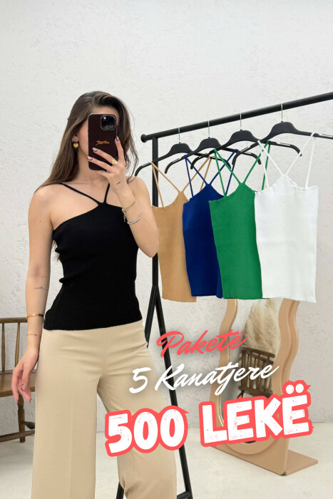 5 PIECES OF THIN STRAPS WOMEN TANK TOPS MULTIPLE/SHNGJ - KLAUDIO FASHION