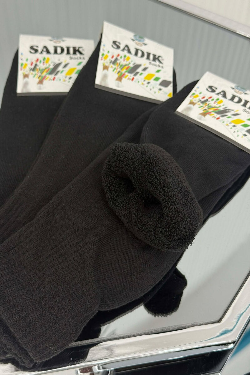 6 PAIR COSY MEN SOCKS BLACK-BLACK/ZZ - 3