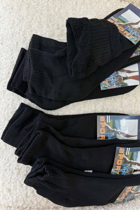 PAKETË ME 6 PALË ÇORAPE TË NGROHTA PËR MESHKUJ NË NGJYRË TË ZEZË - KLAUDIO FASHION