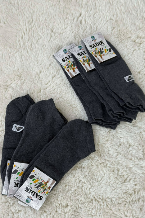 6 PAIR COSY SHORT MEN SOCKS GREY-GREY/GG - KLAUDIO FASHION