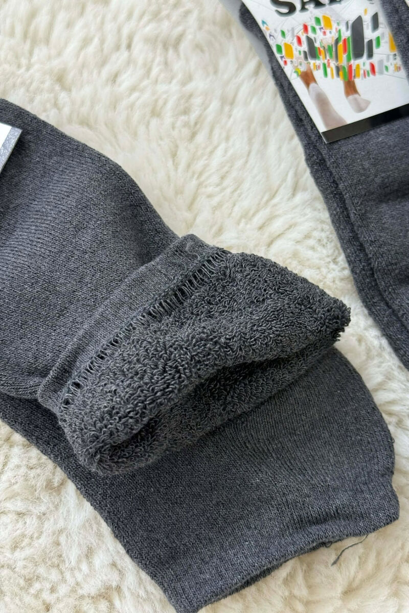 6 PAIR COSY SHORT MEN SOCKS GREY-GREY/GG - 3