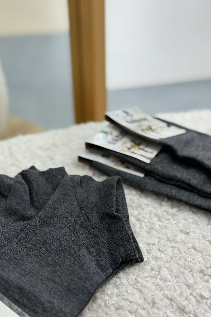 6 PAIR COTTON SHORT MEN SOCKS GREY-GREY/GG - 2