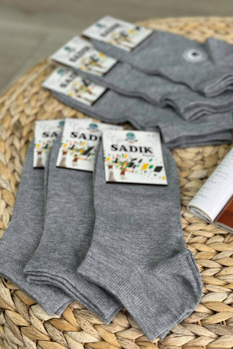 6 PAIR COTTON SHORT MEN SOCKS IN GREY COLOR - 2