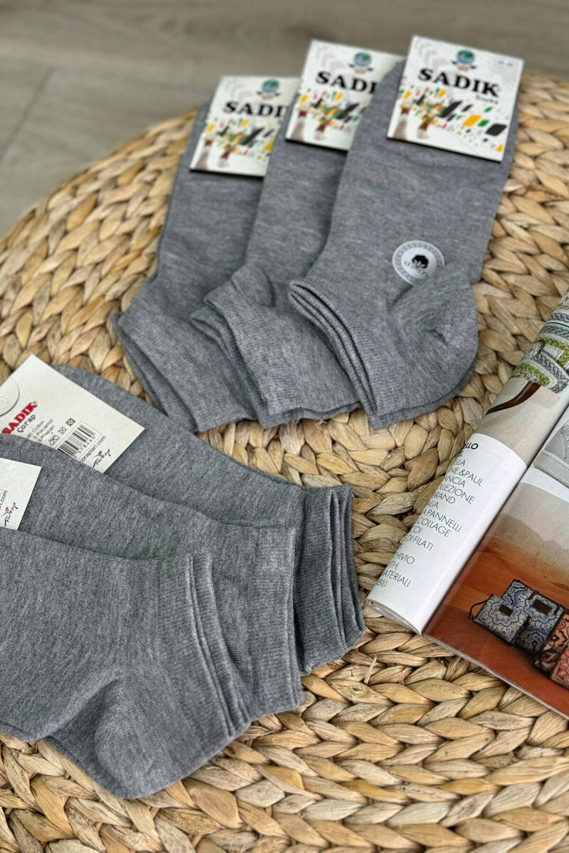 6 PAIR COTTON SHORT MEN SOCKS IN GREY COLOR - 3