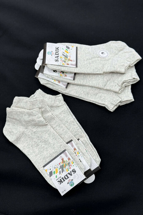 6 PAIR COTTON SHORT MEN SOCKS LIGHT BEIGE/BZHZB - 