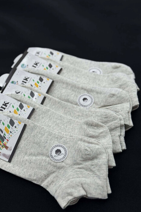 6 PAIR COTTON SHORT MEN SOCKS LIGHT BEIGE/BZHZB - 2