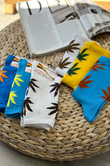 6 PAIR DIFFERENT COLOR UNISEX CREW SOCKS MULTIPLE/SHNGJ - 4