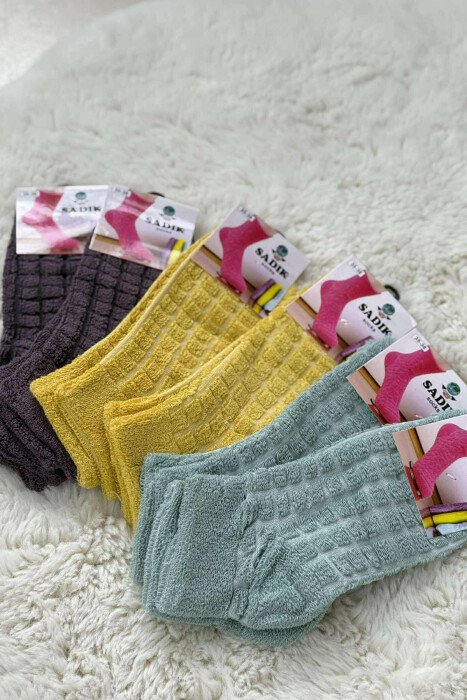 6 PAIR DIFFERENT COLORS WOMEN ANKLE SOCKS MULTIPLE/SHNGJ - KLAUDIO FASHION