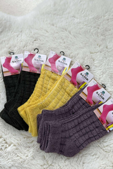 6 PAIR DIFFERENT COLORS WOMEN ANKLE SOCKS MULTIPLE/SHNGJ - KLAUDIO FASHION