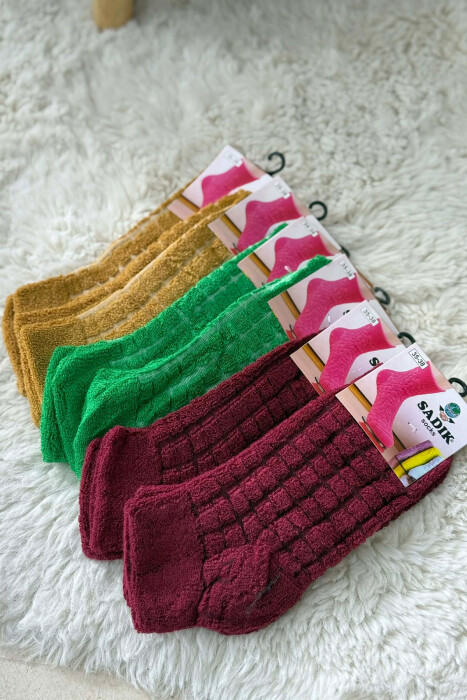 6 PAIR DIFFERENT COLORS WOMEN ANKLE SOCKS MULTIPLE/SHNGJ - KLAUDIO FASHION
