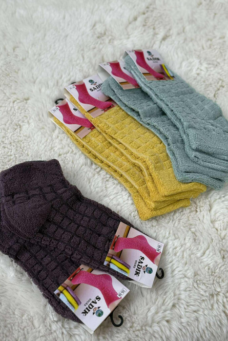 6 PAIR DIFFERENT COLORS WOMEN ANKLE SOCKS MULTIPLE/SHNGJ - 5