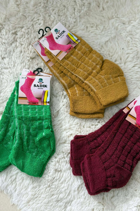 6 PAIR DIFFERENT COLORS WOMEN ANKLE SOCKS MULTIPLE/SHNGJ - 3