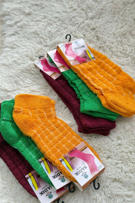 6 PAIR DIFFERENT COLORS WOMEN ANKLE SOCKS MULTIPLE/SHNGJ - 3
