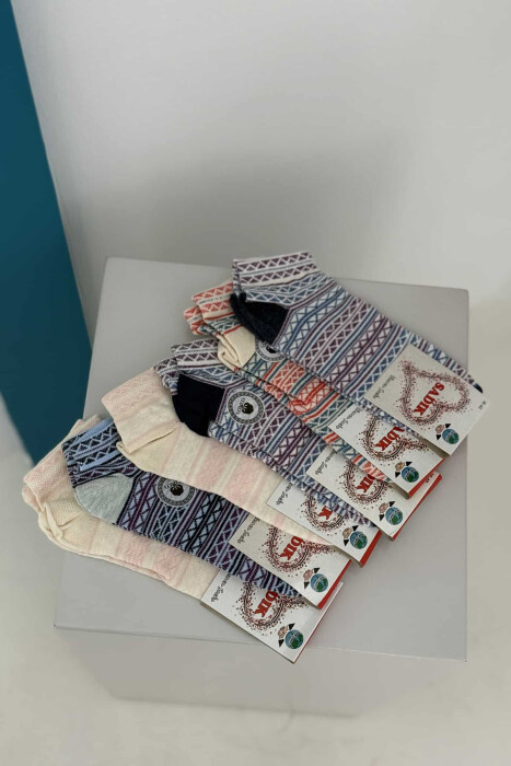 6 PAIR DIFFERENT DESIGN WOMEN ANKLE SOCKS MULTIPLE/SHNGJ - 