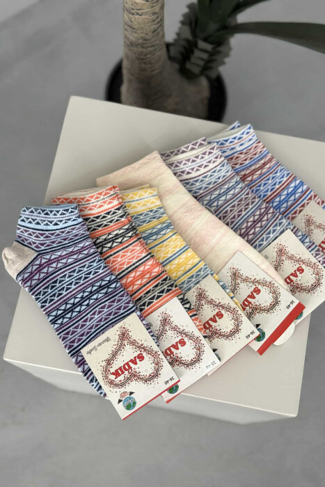 6 PAIR DIFFERENT DESIGN WOMEN ANKLE SOCKS MULTIPLE/SHNGJ - 